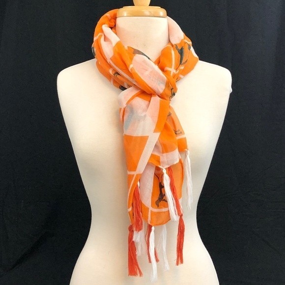 Hound Dog Long Fringe Scarf Tennessee - Picture 2 of 6